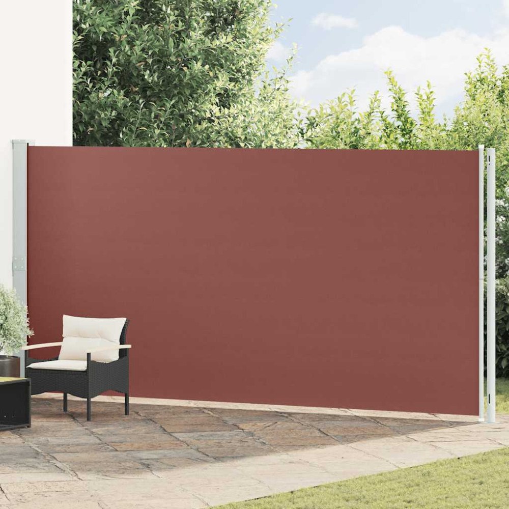 vidaXL Infällbar sidomarkis 200x600 cm brun