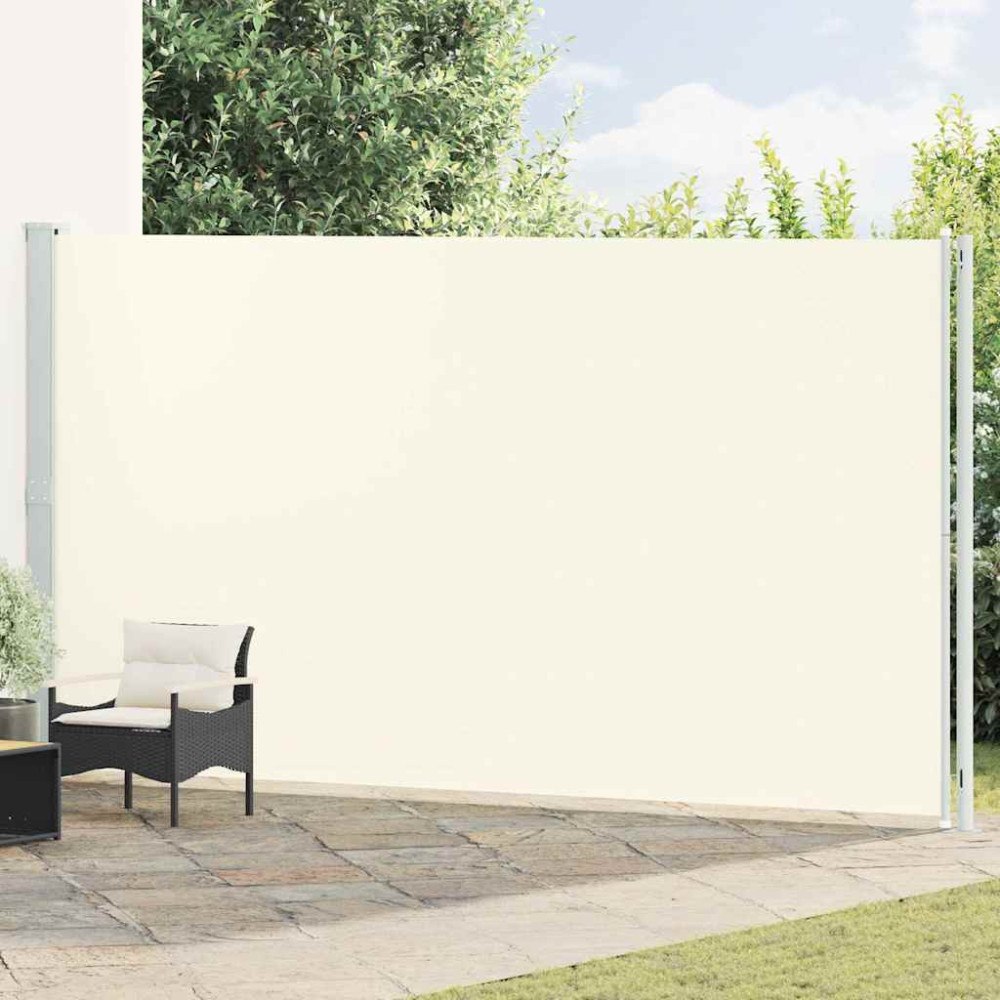 vidaXL Infällbar sidomarkis 220x600 cm gräddvit