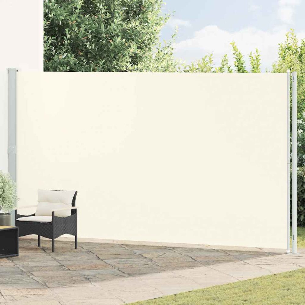 vidaXL Infällbar sidomarkis 220x600 cm gräddvit