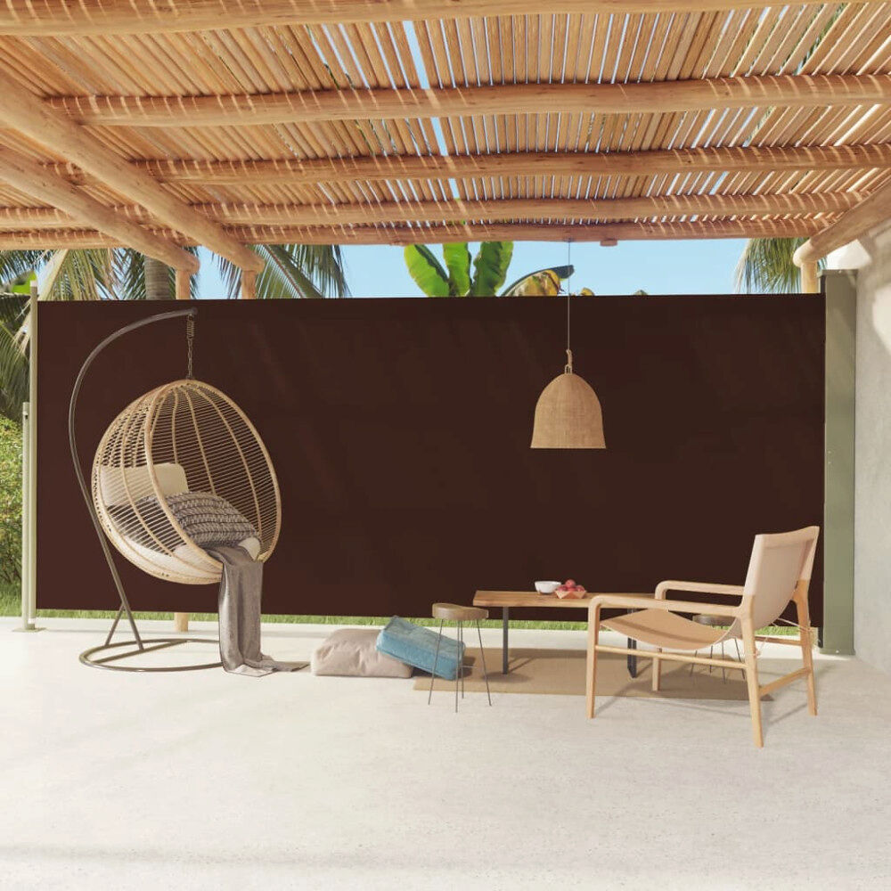 vidaXL Infällbar sidomarkis 220x600 cm brun