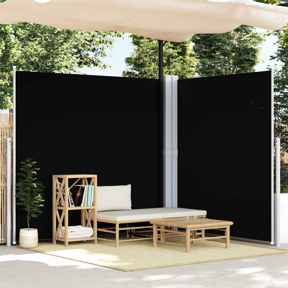 vidaXL Infällbar sidomarkis 220x600 cm svart