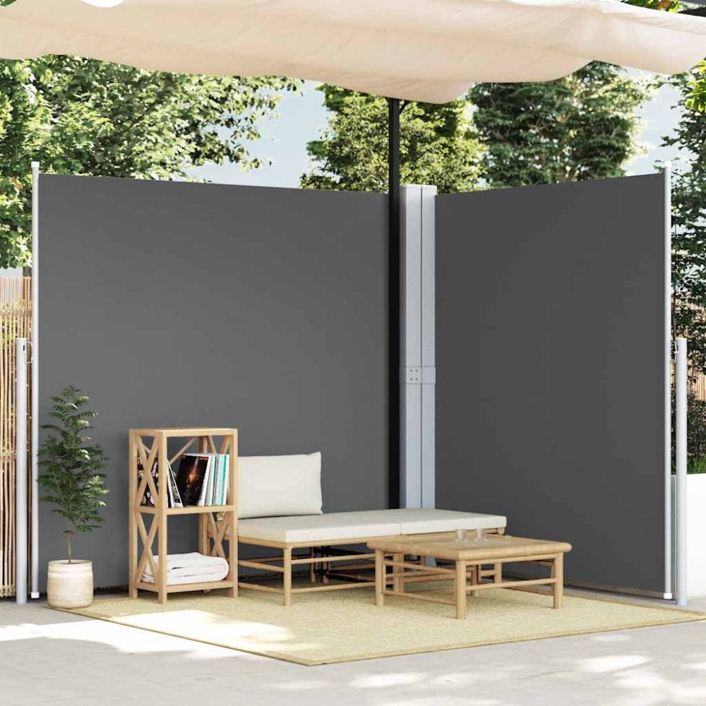 vidaXL Infällbar sidomarkis 220x600 cm antracit