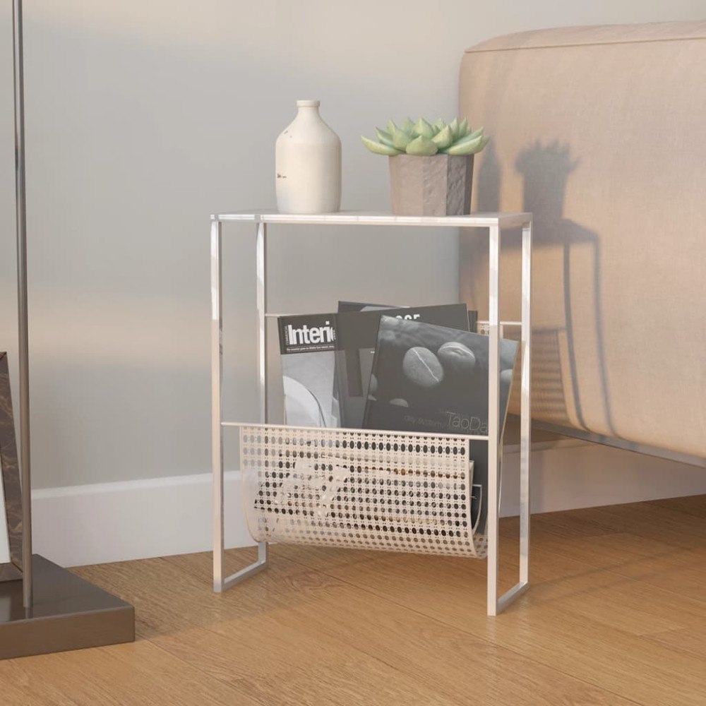 vidaXL Tidningsställ silver 35x15x45 cm stål