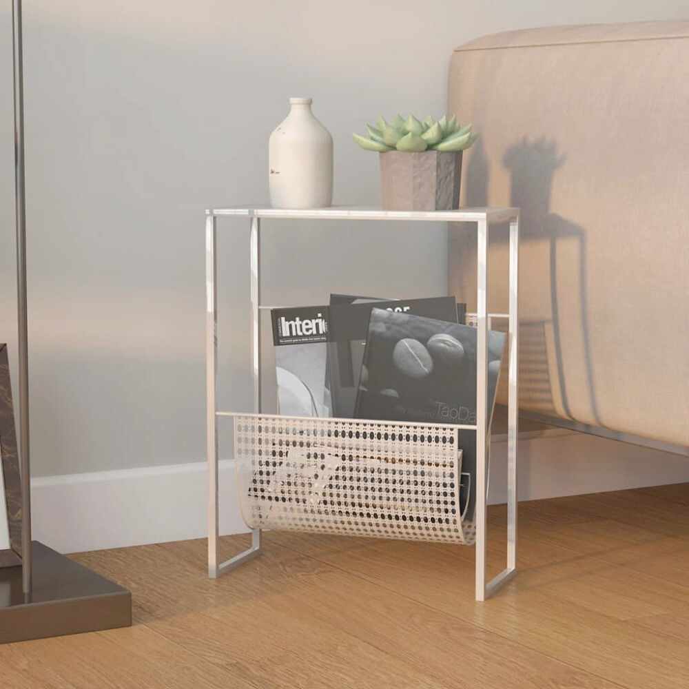 vidaXL Tidningsställ silver 35x15x45 cm stål