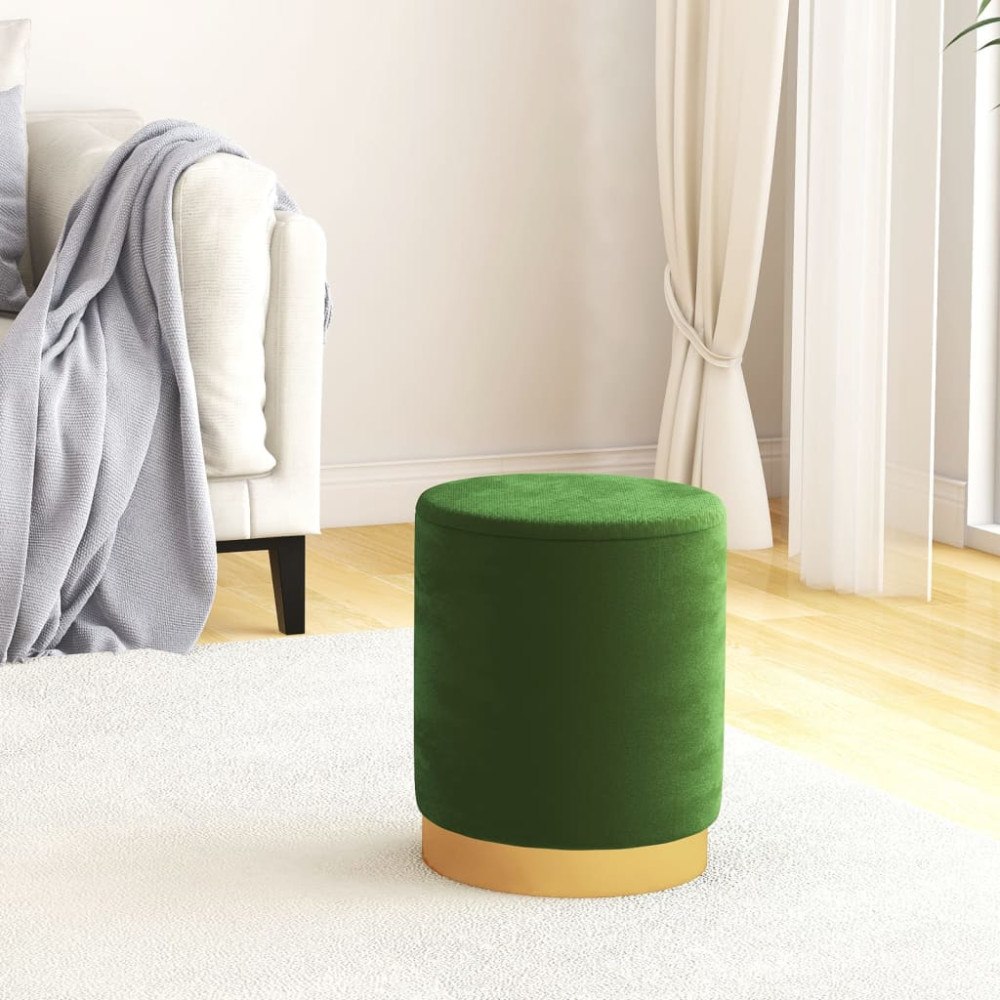 vidaXL Rund förvaringspall grön sammet 31 x 37 cm