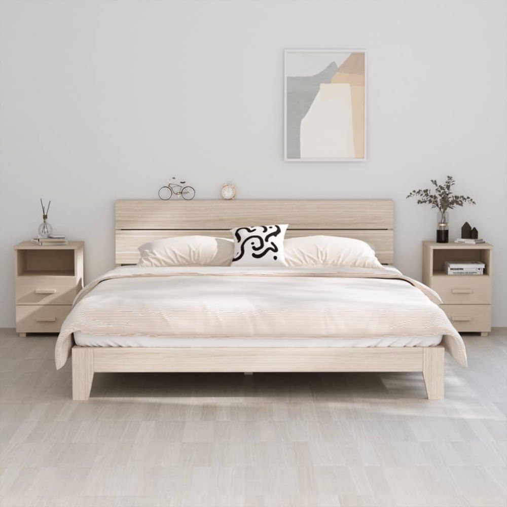 vidaXL Sängbord HAMAR 2 st honungsbrun 40x35x62 cm massivt trä