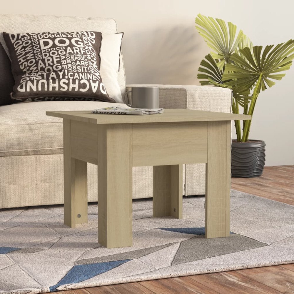 vidaXL Soffbord sonoma-ek 55x55x42 cm konstruerat trä