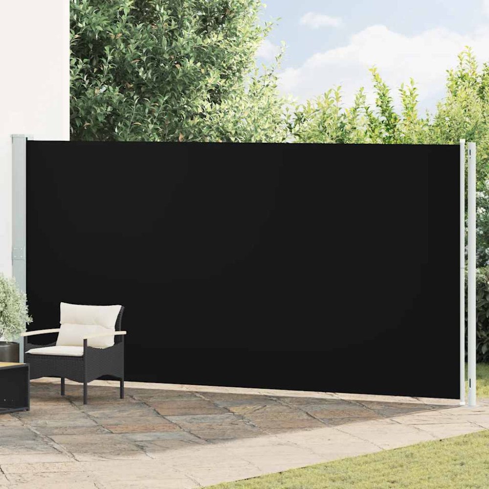 vidaXL Infällbar sidomarkis 200x600 cm svart