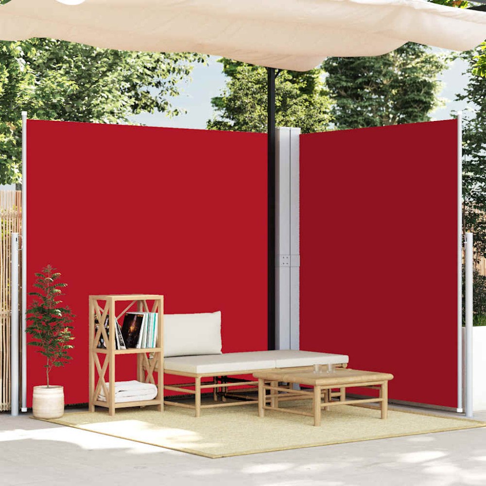 vidaXL Infällbar sidomarkis 200x600 cm röd