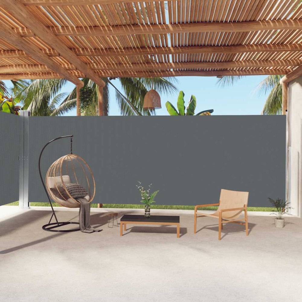 vidaXL Infällbar sidomarkis antracit 220x1000 cm