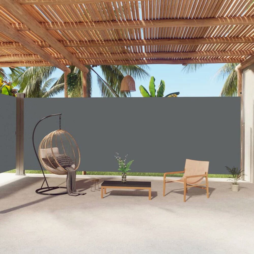 vidaXL Infällbar sidomarkis antracit 220x1000 cm