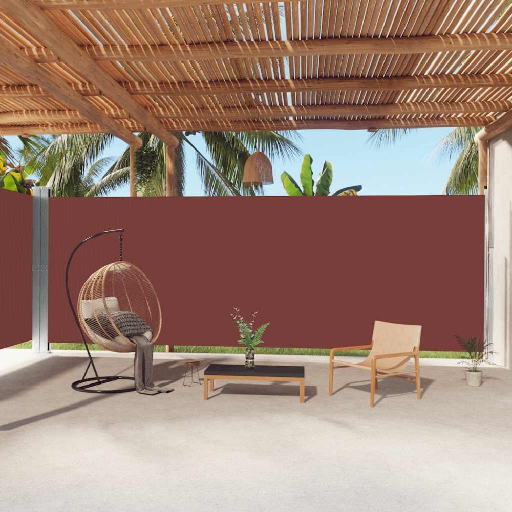 vidaXL Infällbar sidomarkis brun 220x1000 cm