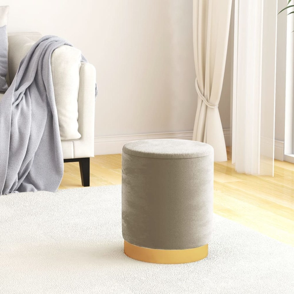 vidaXL Rund förvaringspall mörkgrå sammet 31 x 37 cm
