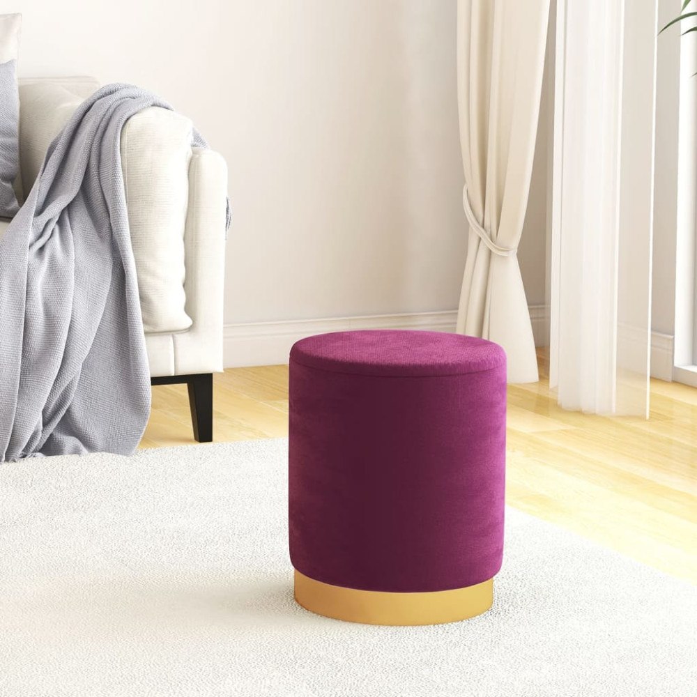 vidaXL Rund förvaringspall lila sammet 31 x 37 cm