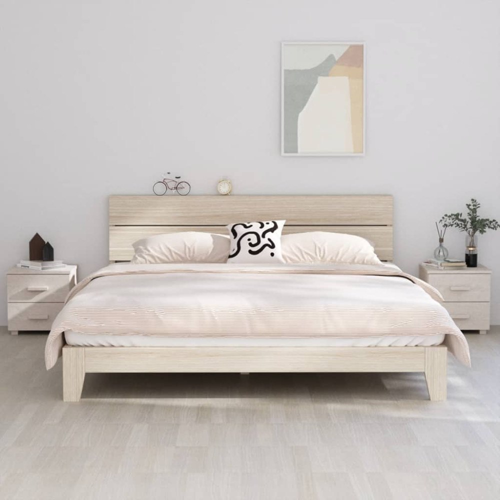 vidaXL Sängbord HAMAR 2 st vit 40x35x44,5 cm massivt trä