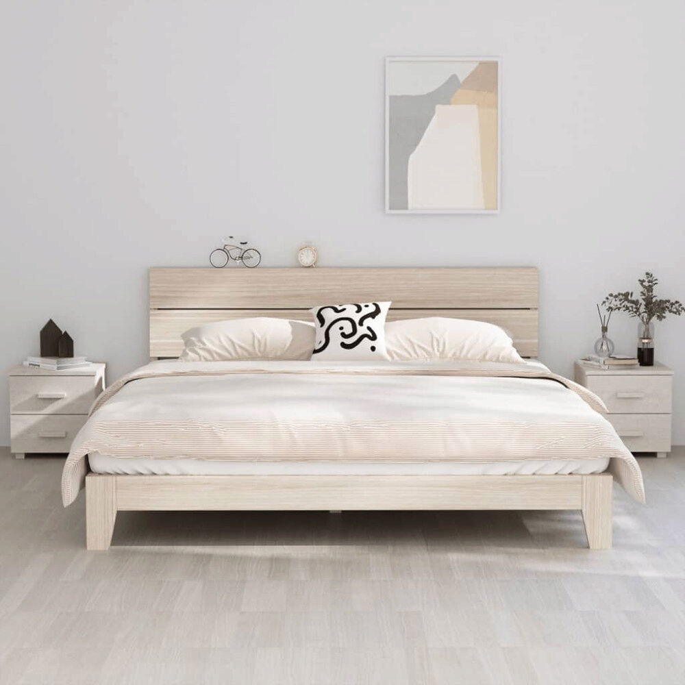 vidaXL Sängbord HAMAR 2 st vit 40x35x44,5 cm massivt trä