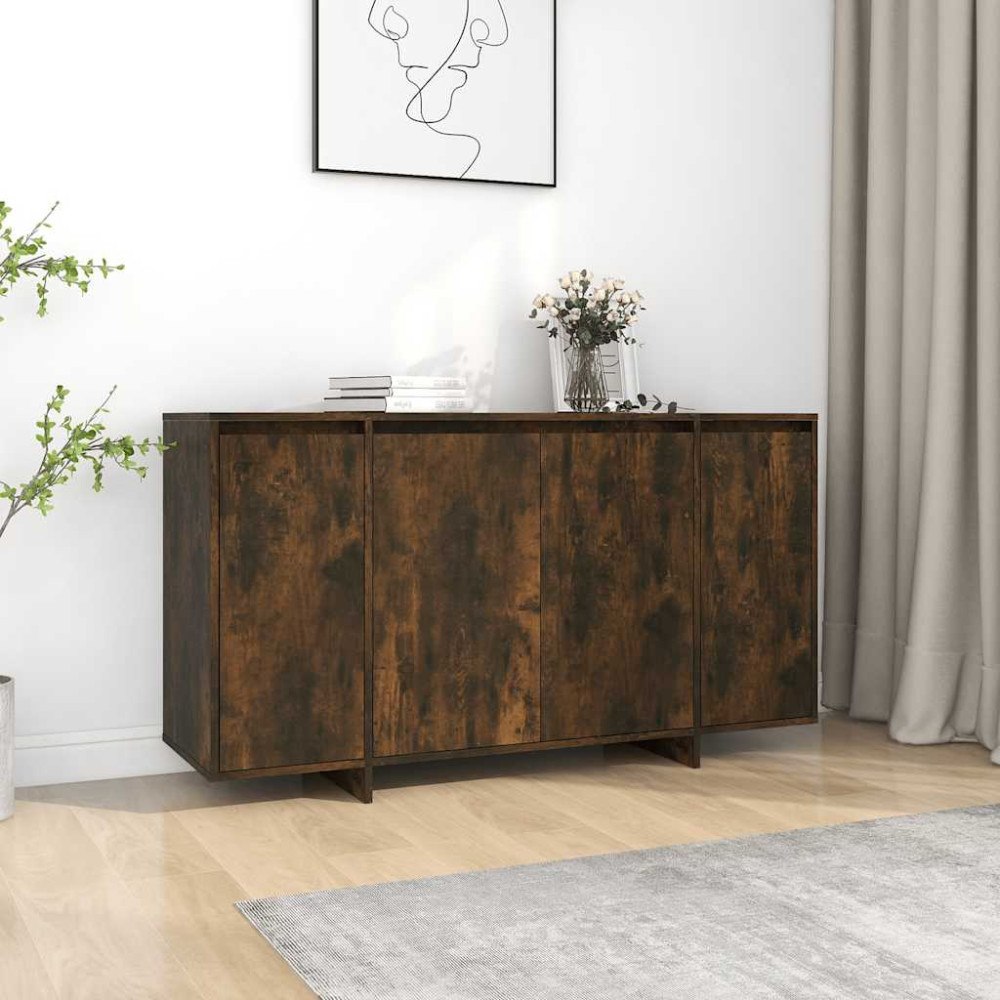 vidaXL Skänk rökfärgad ek 135x41x75 cm konstruerat trä