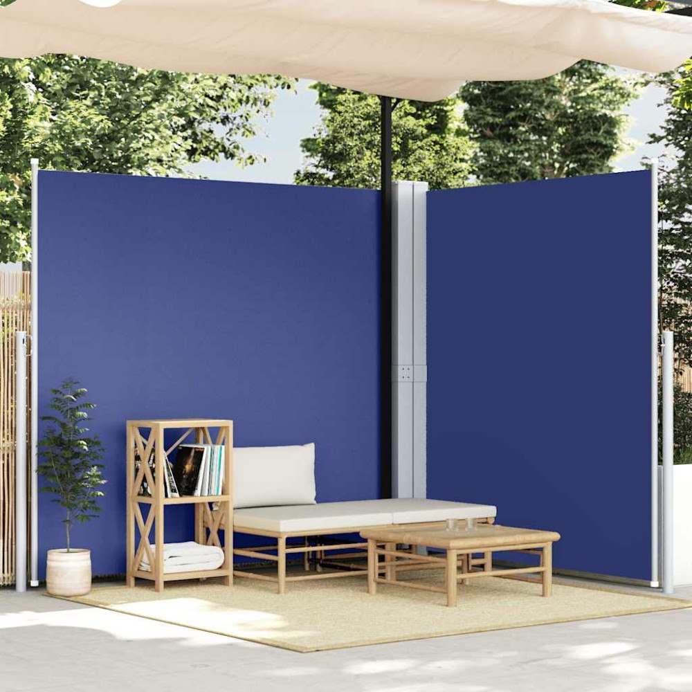vidaXL Infällbar sidomarkis 200x600 cm blå