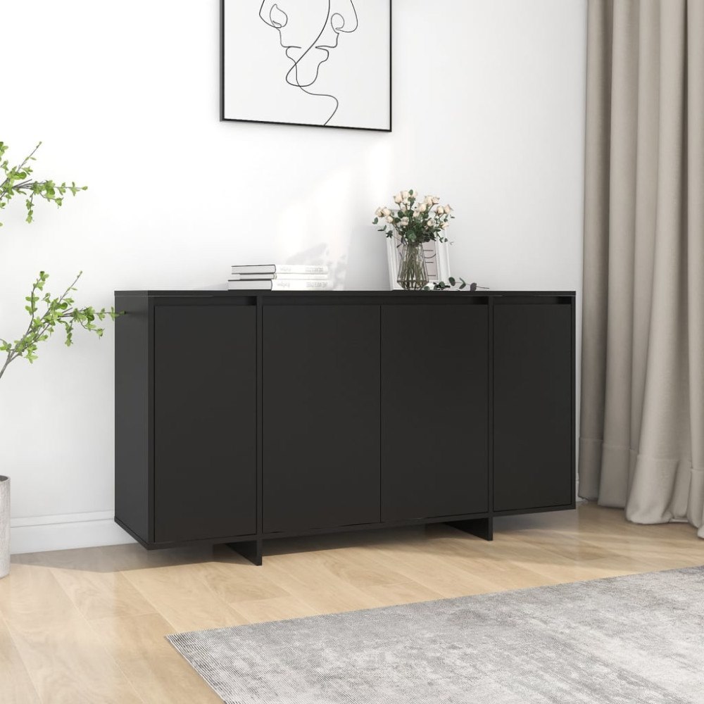 vidaXL Skänk svart 135x41x75 cm konstruerat trä