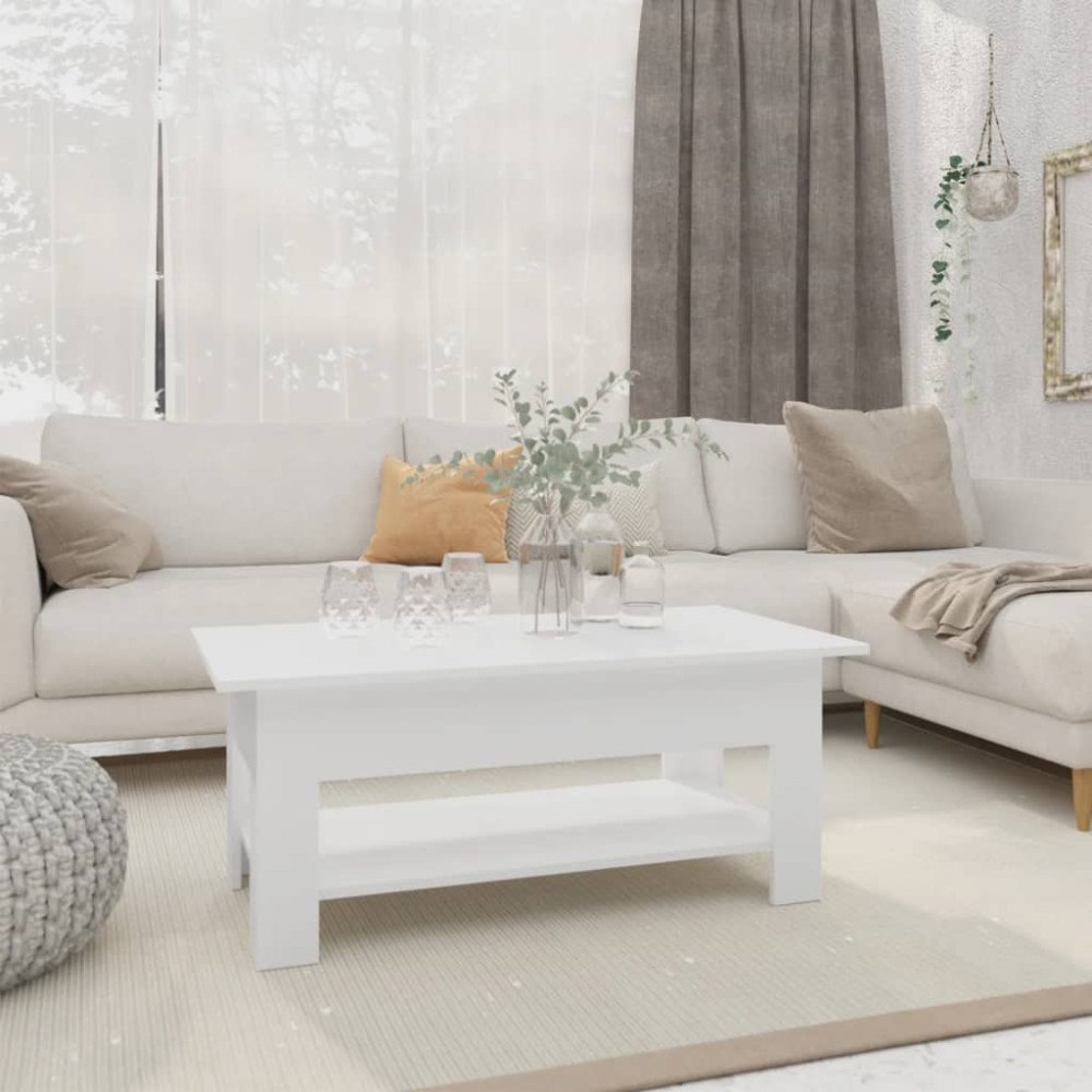 vidaXL Soffbord vit 102x55x42 cm konstruerat trä