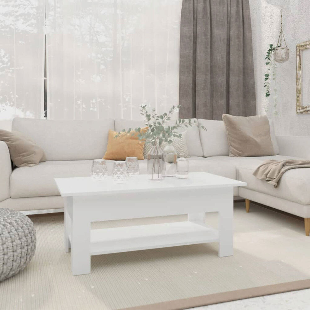 vidaXL Soffbord vit 102x55x42 cm konstruerat trä