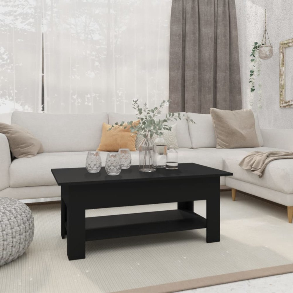 vidaXL Soffbord svart 102x55x42 cm konstruerat trä