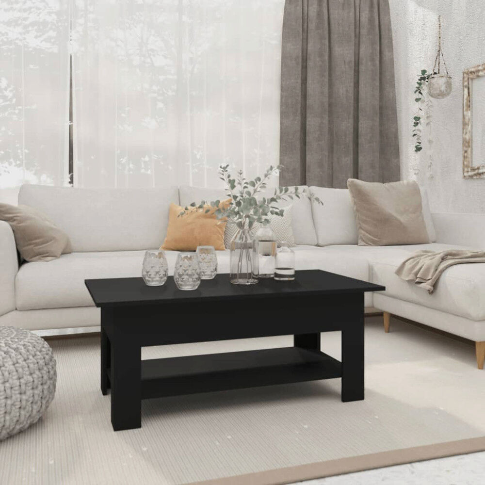 vidaXL Soffbord svart 102x55x42 cm konstruerat trä