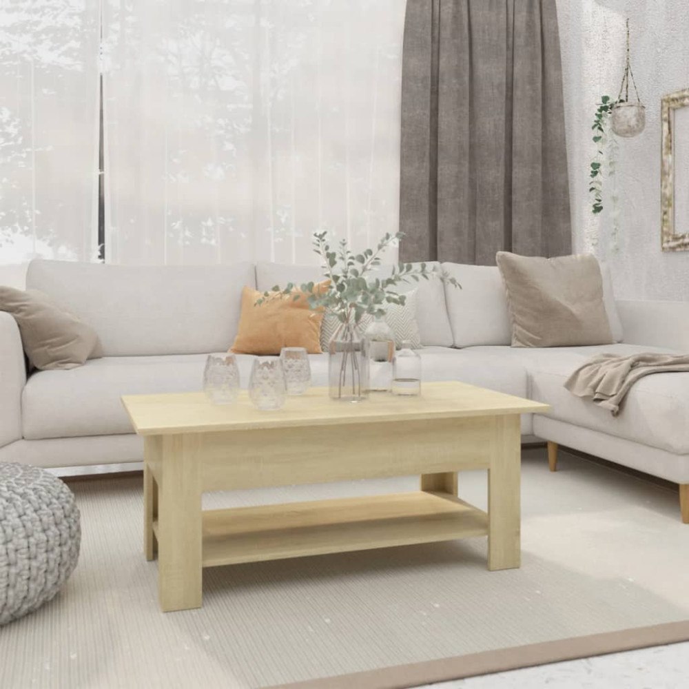 vidaXL Soffbord sonoma-ek 102x55x42 cm konstruerat trä