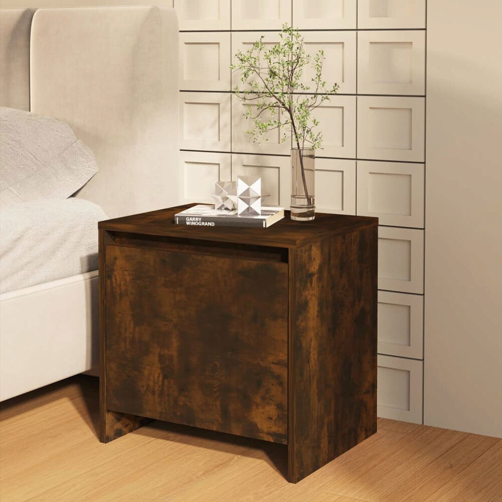 vidaXL Sängbord rökfärgad ek 45x34x44,5 cm konstruerat trä