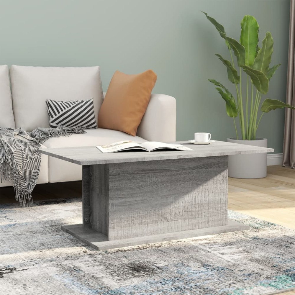 vidaXL Soffbord grå sonoma 102x55,5x40 cm konstruerat trä