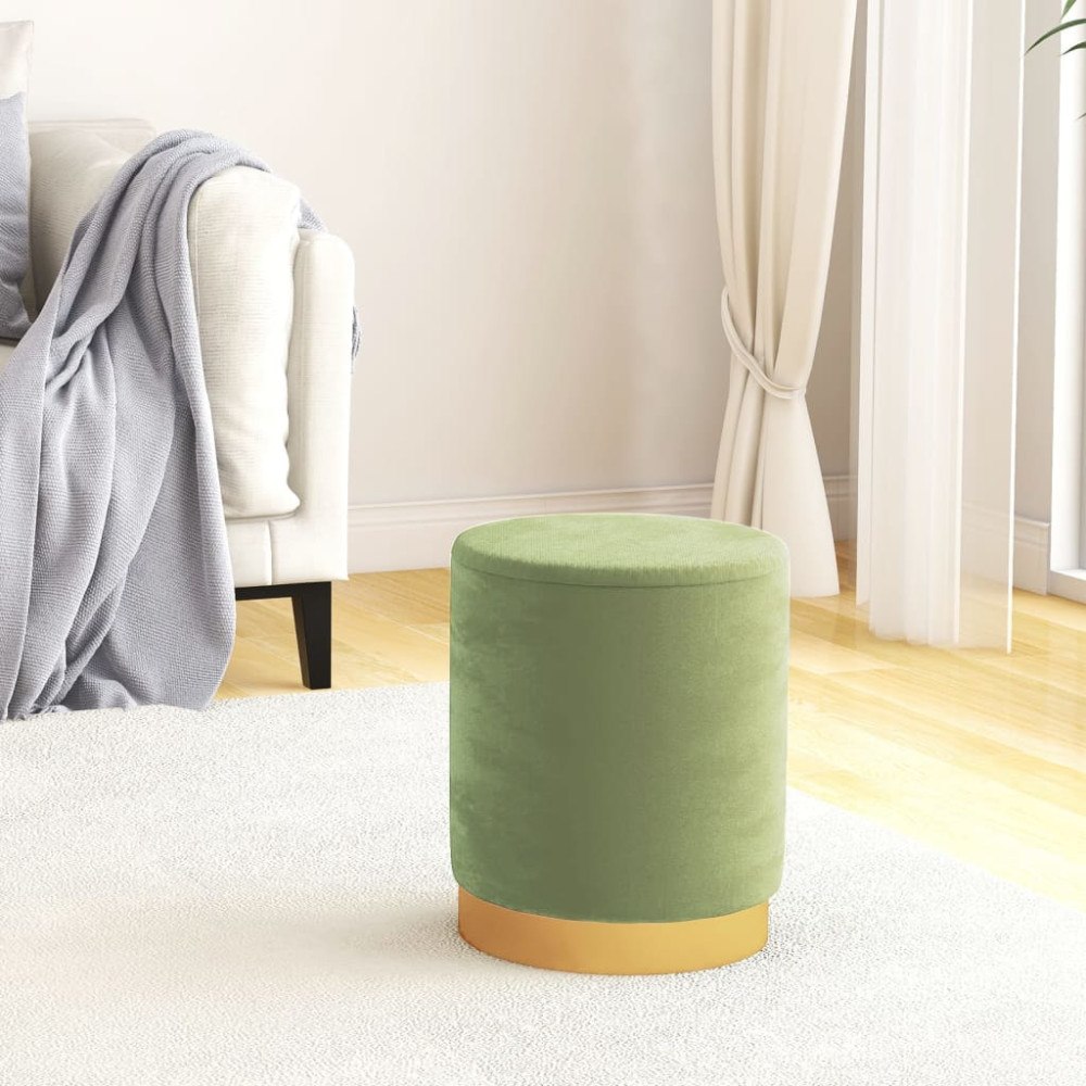 vidaXL Rund förvaringspall grön sammet 31 x 37 cm