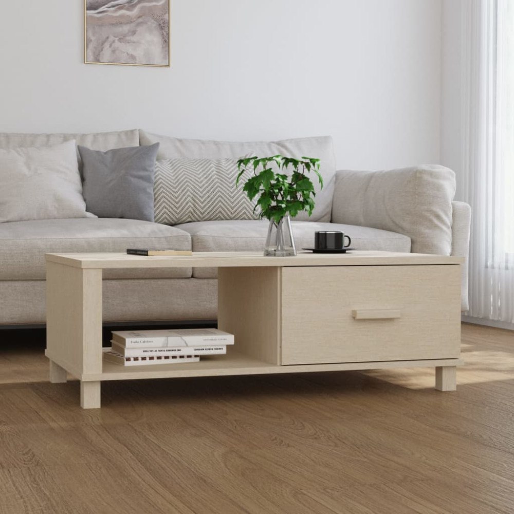 vidaXL Soffbord HAMAR honungsbrun 100x55x35 cm massiv furu