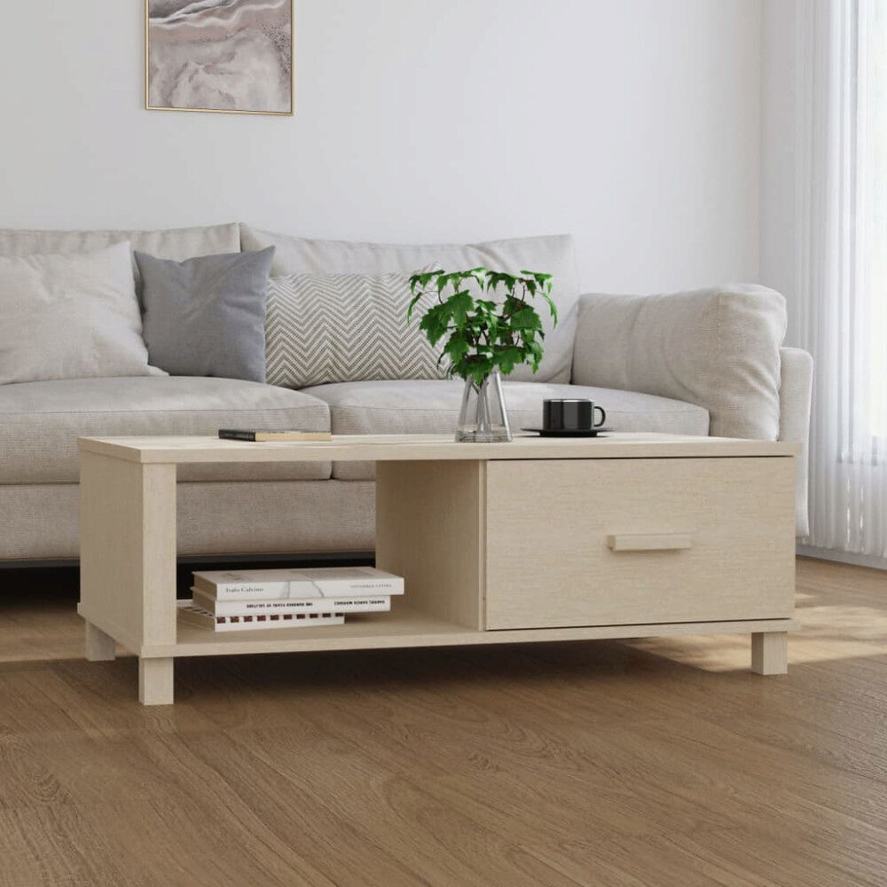 vidaXL Soffbord HAMAR honungsbrun 100x55x35 cm massiv furu
