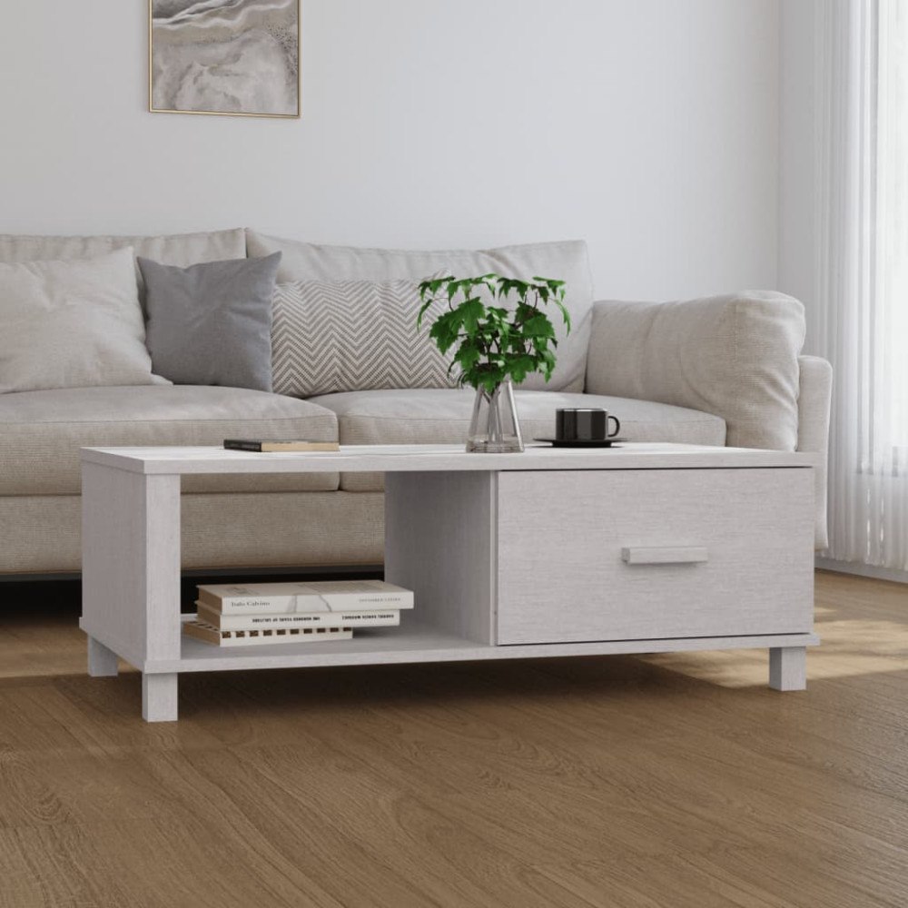 vidaXL Soffbord HAMAR vit 100x55x35 cm massiv furu