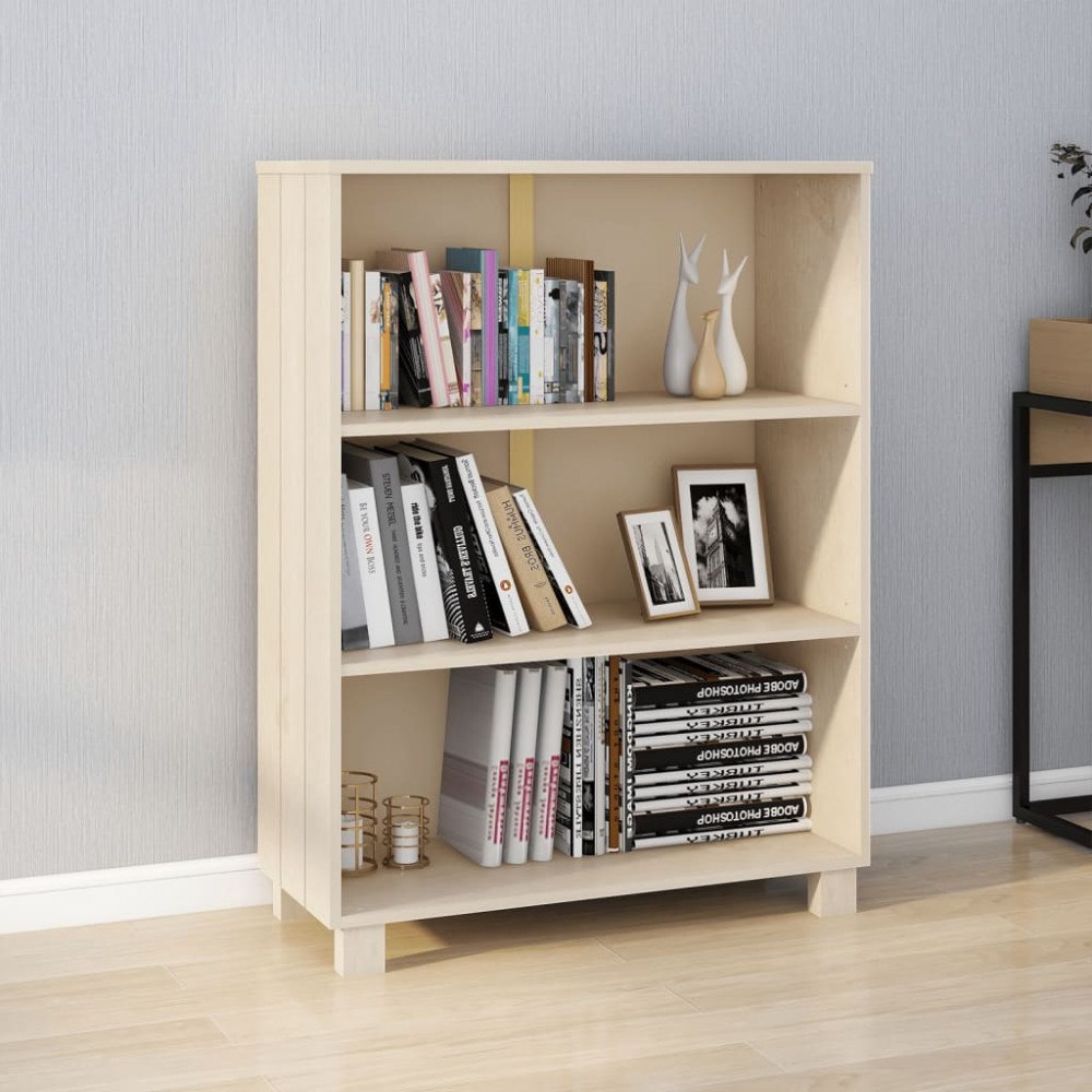 vidaXL Bokhylla HAMAR honungsbrun 85x35x112 cm massiv furu