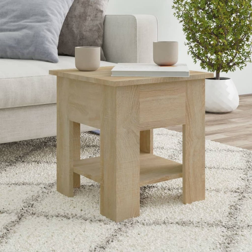 vidaXL Soffbord sonoma-ek 40x40x42 cm konstruerat trä