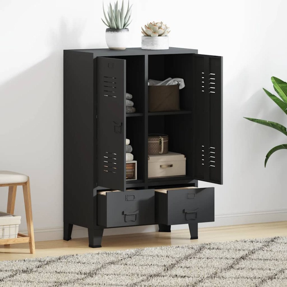 vidaXL Industriell garderob antracit 67x35x107 cm stål