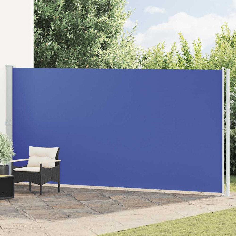 vidaXL Infällbar sidomarkis 200x600 cm blå