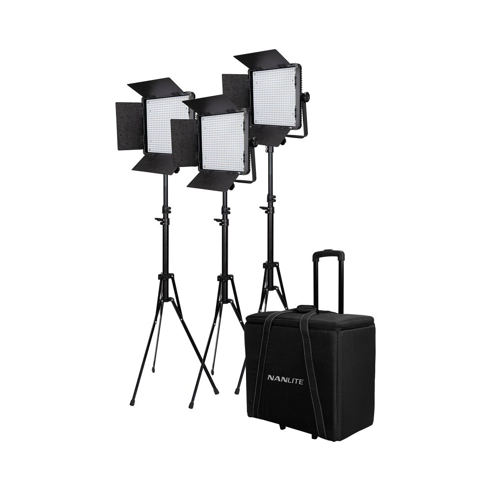 NANLITE Kit Nanlite 3 light kit 600CSA w/Trolley Case & Light Stand