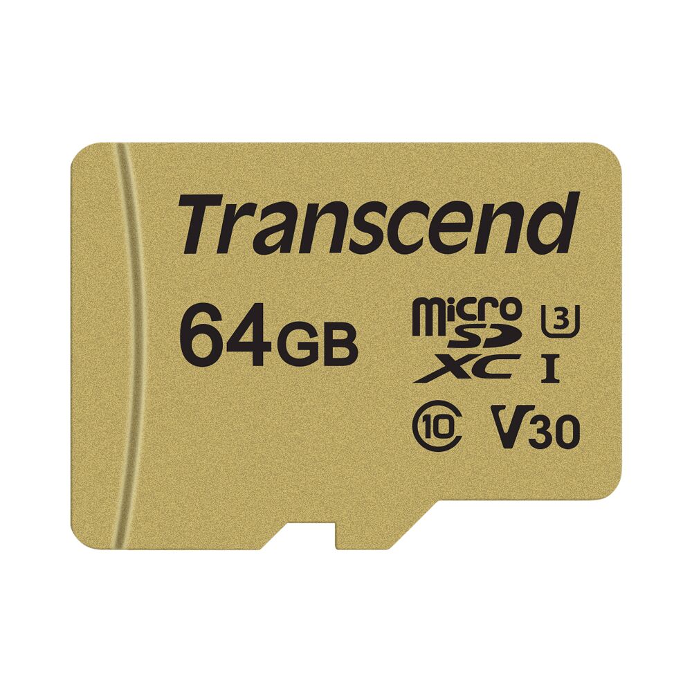 Transcend Transcend Gold 500S microSD w/adp (V30) R95/W60 64GB