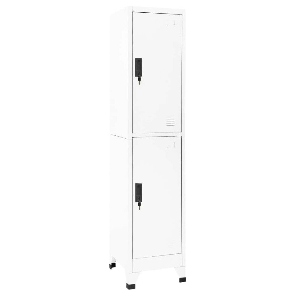 vidaXL Förvaringsskåp vit 38x45x180 cm stål