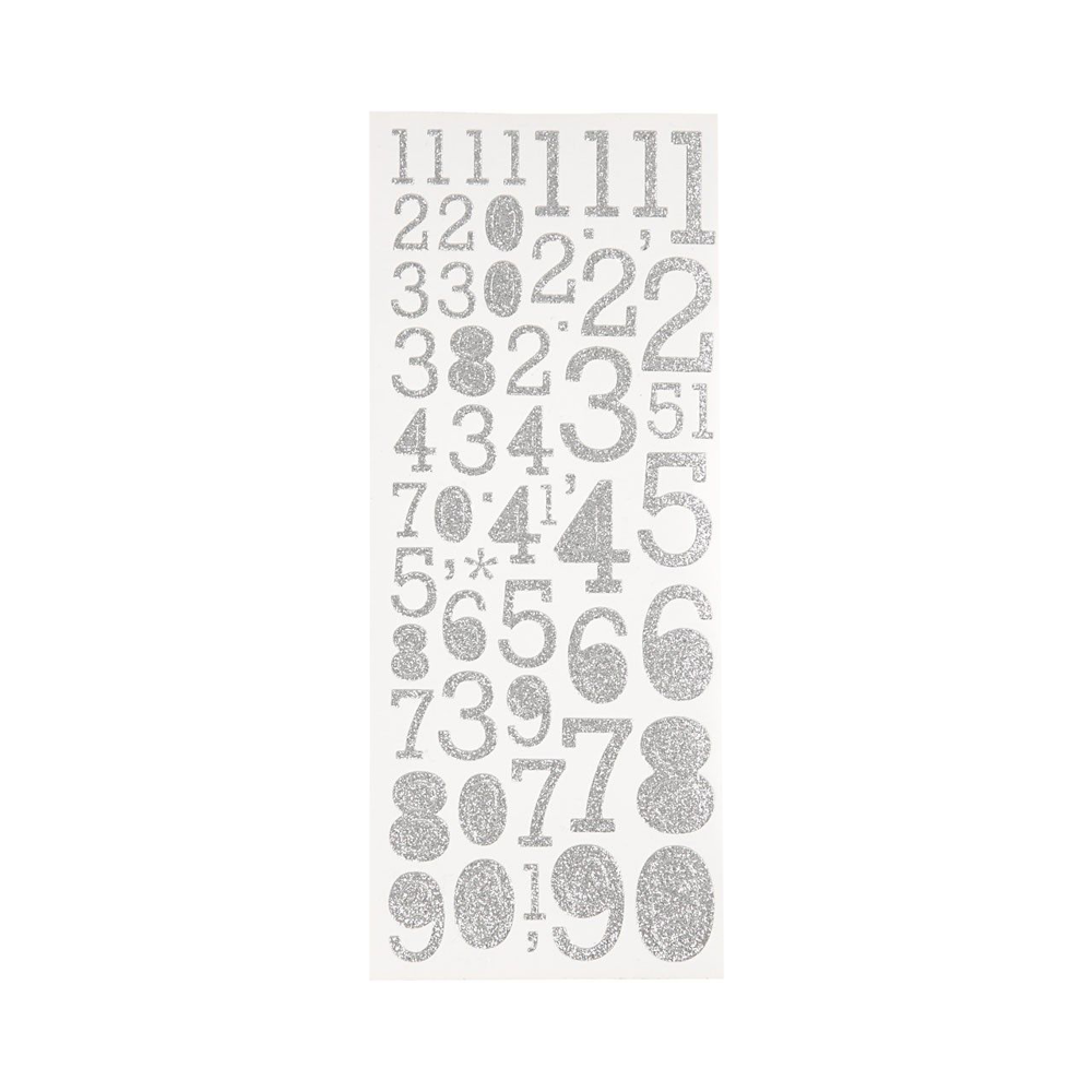 FOCUS FOCUS GLITTERSTICKERS SILVER NUMBERS