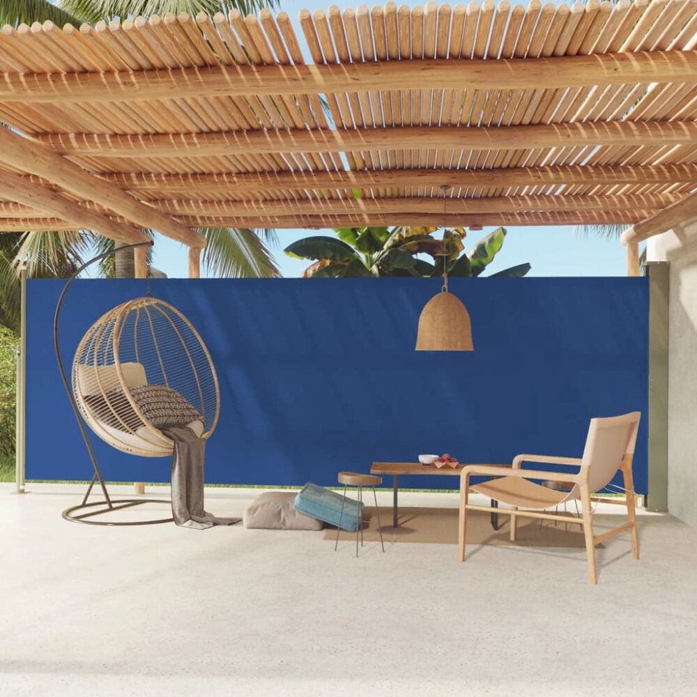 vidaXL Infällbar sidomarkis 180x600 cm blå