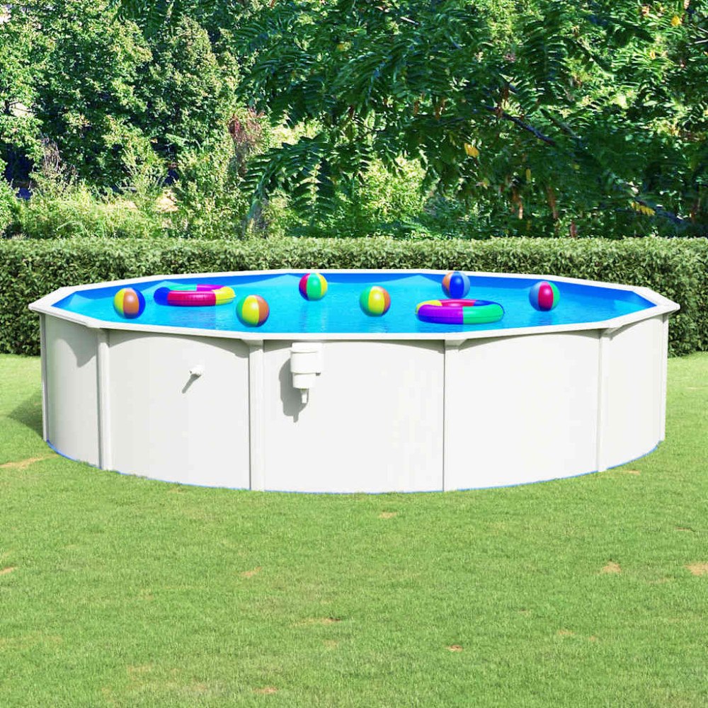 vidaXL Pool med stålväggar 550x120 cm vit