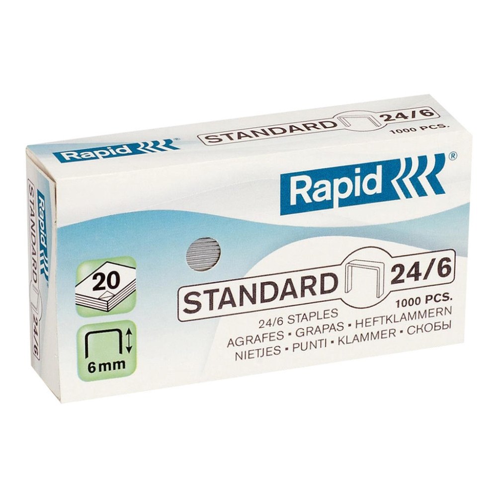 RAPID Rapid Standart - klamrar - 24/6 - 6 mm - paket med 1000