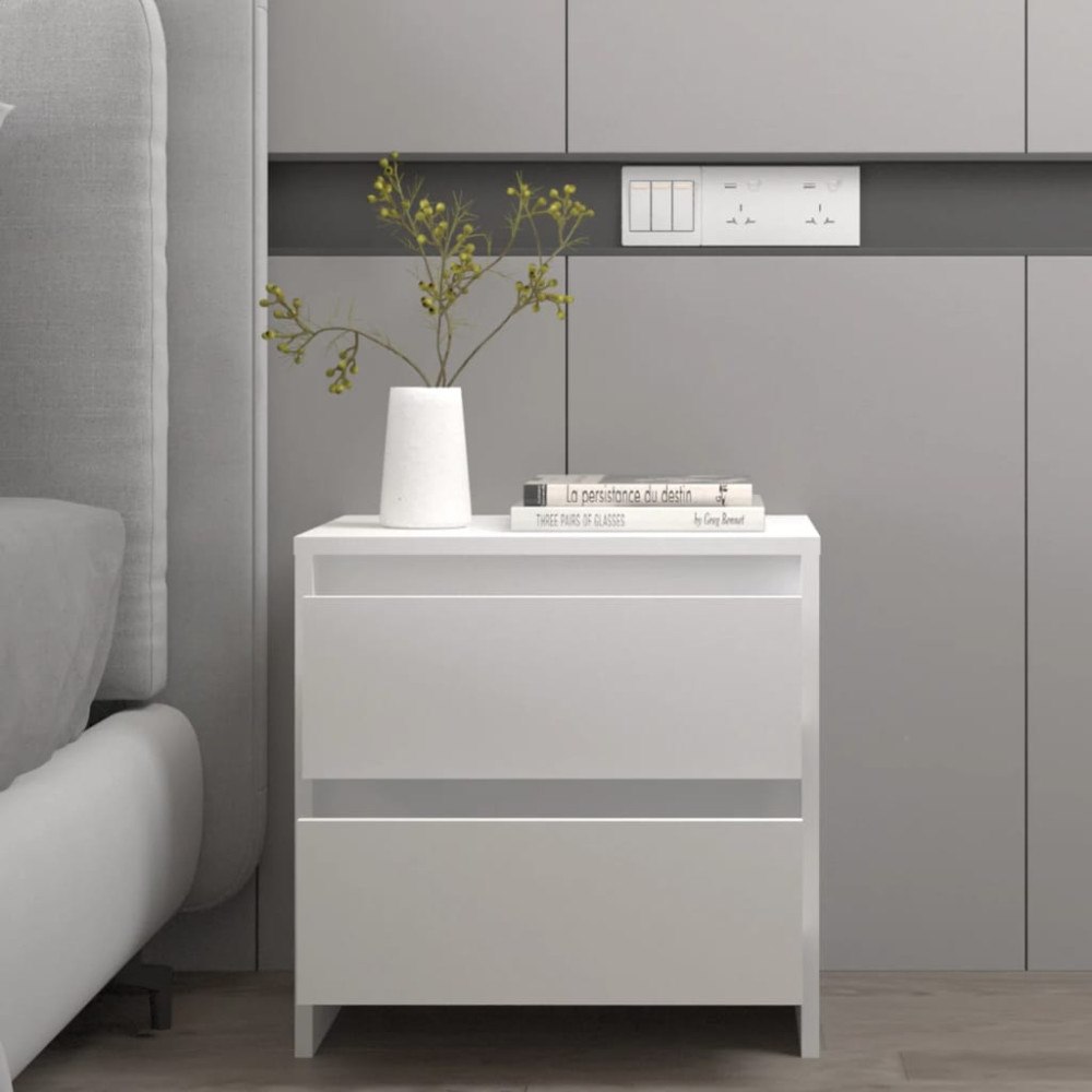 vidaXL Sängbord vit 45x34,5x44,5 cm konstruerat trä