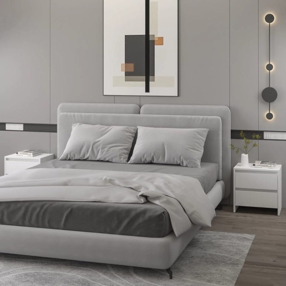 vidaXL Sängbord 2 st vit 45x34,5x44,5 cm konstruerat trä