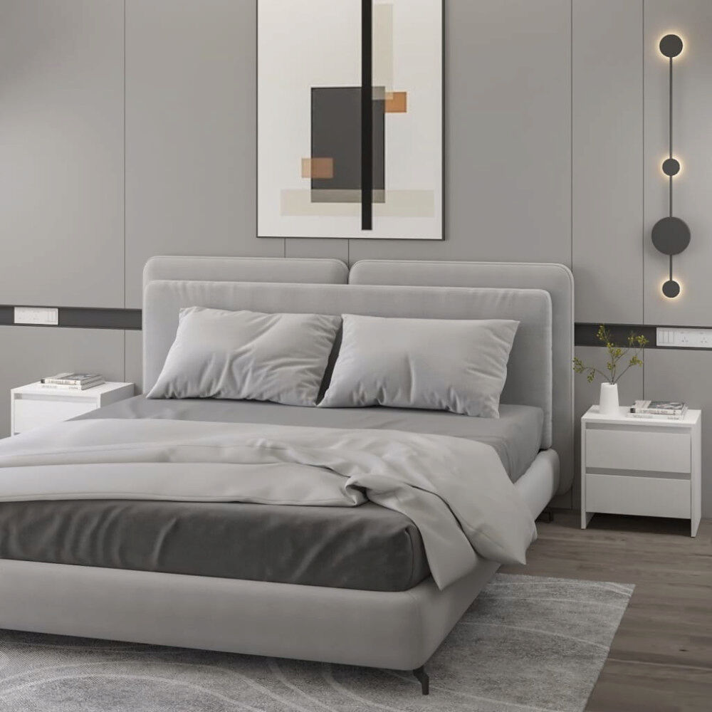 vidaXL Sängbord 2 st vit 45x34,5x44,5 cm konstruerat trä