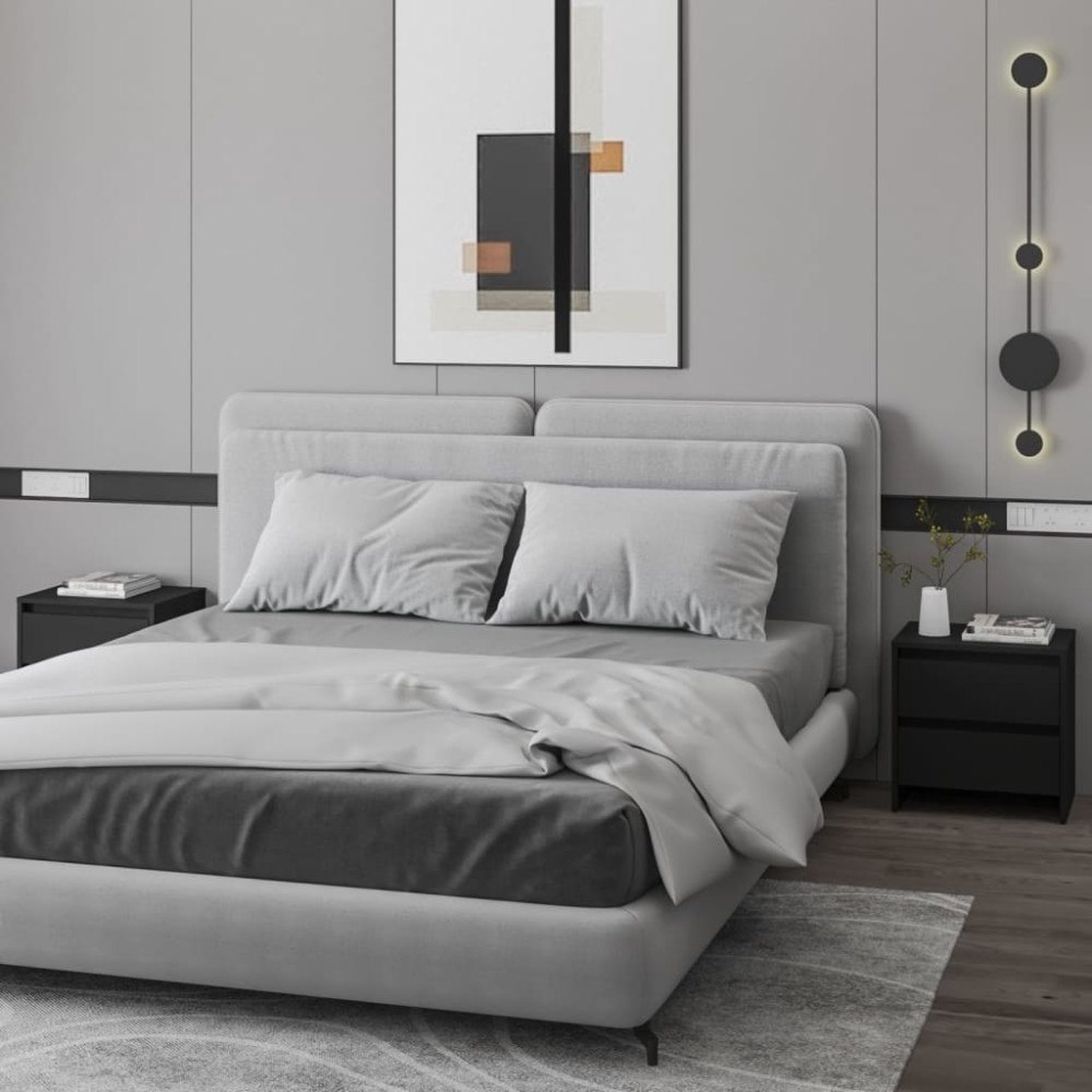 vidaXL Nattduksbord 2 st svart 45x34,5x44,5 cm konstruerat trä