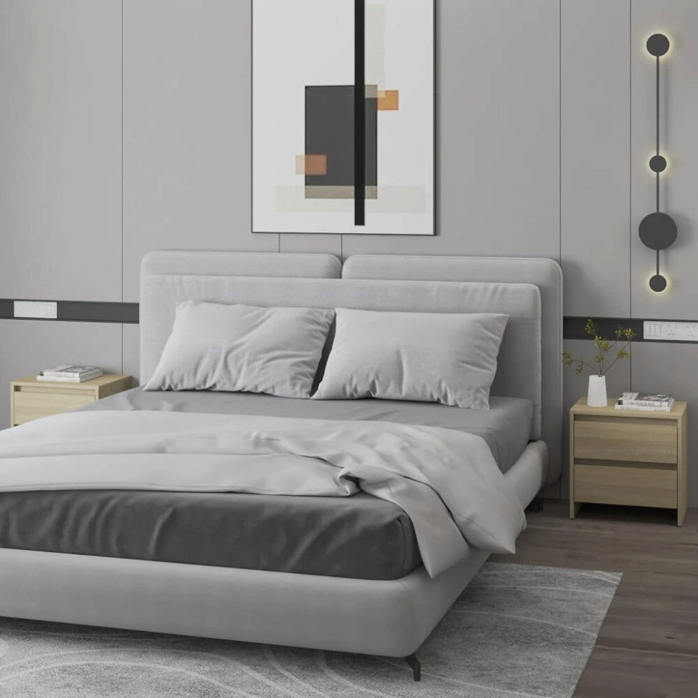 vidaXL Sängbord 2 st sonoma-ek 45x34,5x44,5 cm konstruerat trä